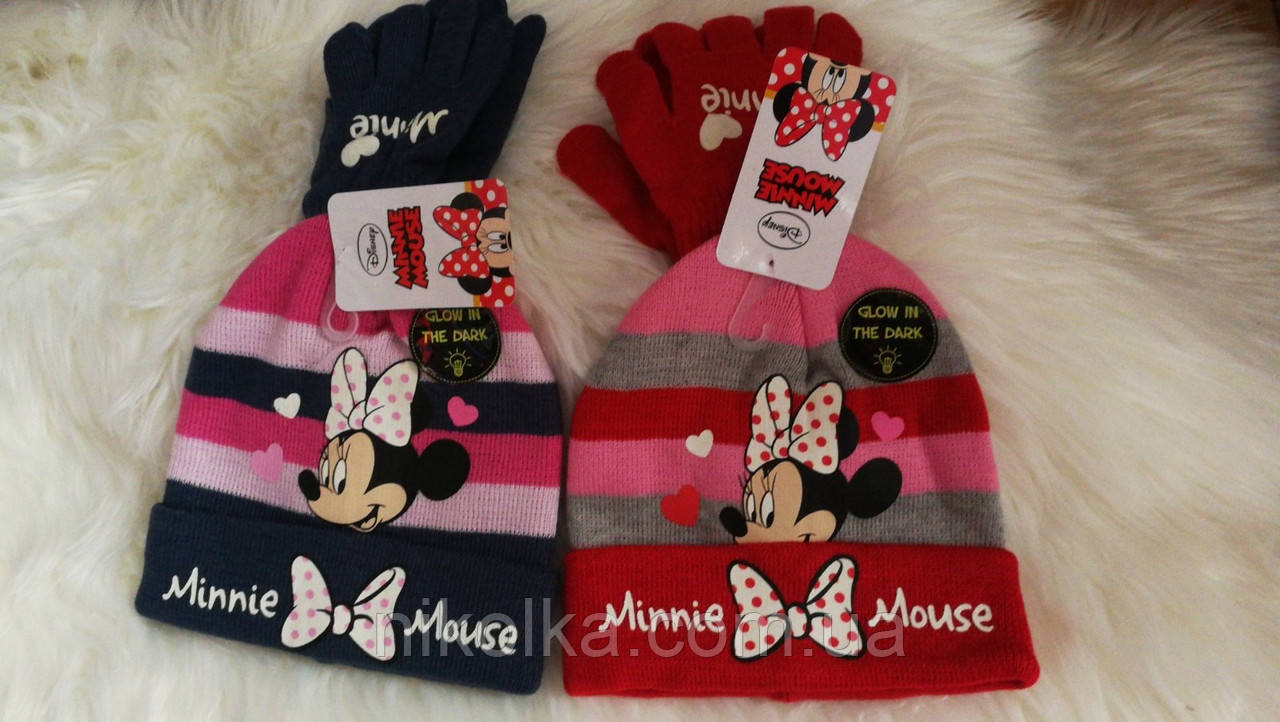 Шапки+рукавички для дівчаток оптом, Disney, 52-54 рр., арт. Hs4044, фото 1