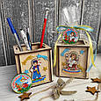 Стакан для ручок "Козак та Козачка". Іменний подарунок для школярів, фото 3