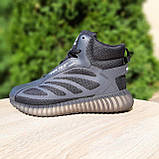 Кросівки зимові підліткові на хутрі Adidas Yeezy Boost 350 V2, фото 9