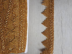 Золота тасьма "високий трикутник"металева, ширина 4 см (1 уп = 15 м)