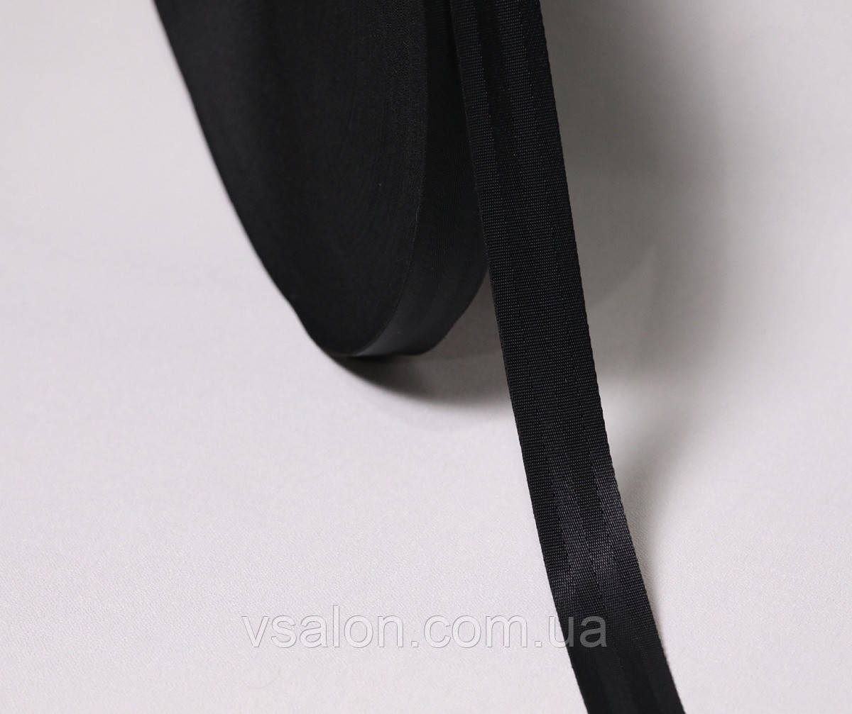 Стропа сумочна 3см 100м чорна стрічка ремінна
