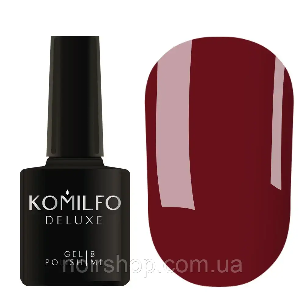 Гель-лак Komilfo Deluxe Series №D097 (коричнево-бордовий, емаль), 8 мл