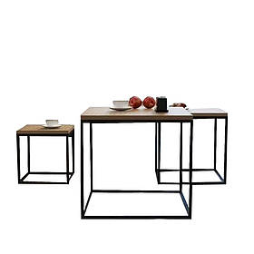 Журнальний комплект кавовий столик лофт 30*30*30 см. "Йоенсуу" LNK