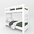 Ліжко двоповерхове розбірне з ламелями на дерев'яній основі Тандем 2   1800х2064х866 мм Білий, фото 2