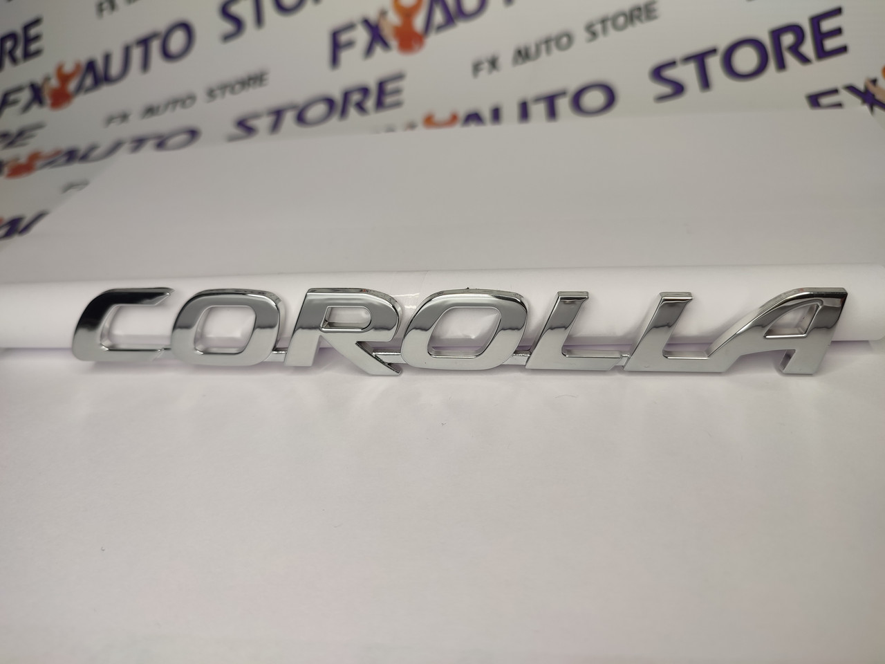 Эмблема шильдик логотип COROLLA 170*19 мм хромированная - фото 3 - id-p1685660791