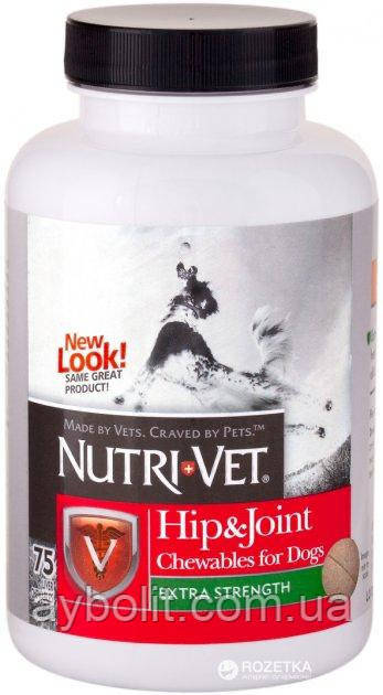 Добавка Nutri-Vet для зв'язок і суглобів з глюкозаміном для собак 75 табл