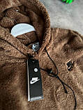 Чоловіча тепла плюшева кофта худі Nike M1165 коричнева S, М, L, фото 3