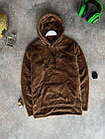Чоловіча тепла плюшева кофта худі Nike M1165 коричнева S, М, L, фото 4
