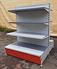 Торгові острівні (двосторонні) стелажі «Віко» 130х100 см., світло-сірі, Б/у, фото 6