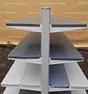 Торгові острівні (двосторонні) стелажі «Віко» 130х100 см., світло-сірі, Б/у, фото 8