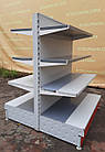 Торгові острівні (двосторонні) стелажі «Віко» 130х100 см., світло-сірі, Б/у, фото 3