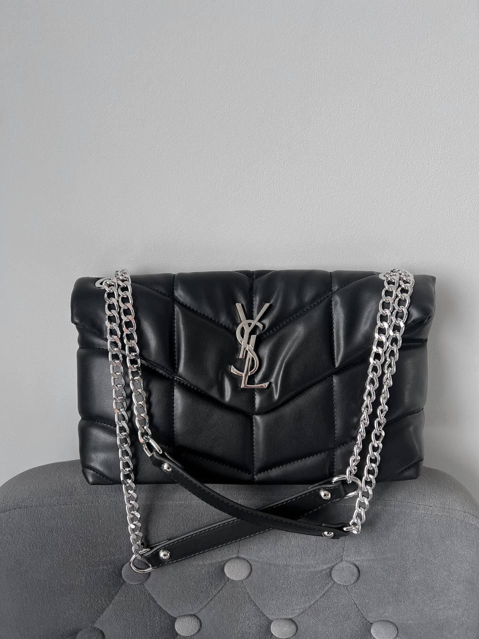 Жіноча сумка Ів Сен Лоран чорна Yves Saint Laurent Black Puffer