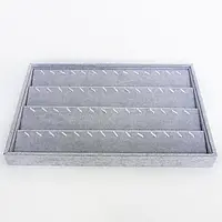 Ювелірний планшет сірий оксамит під кулони й інші прикраси 4 ряди 52 гачків розмір 35х24 якість люкс