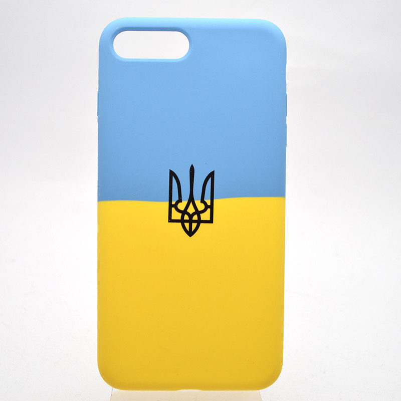 Чохол з патріотичним дизайном (прапор України) Silicon Case Print Ukainian Flag для iPhone 7 Plus/8 Plus, фото 1