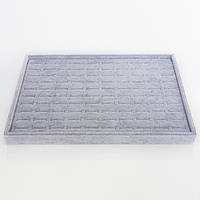 Ювелірний планшет під кільця комірки індивідуальні 100 шт. розмір 35х24х3 см Premium матеріал сірий оксамит