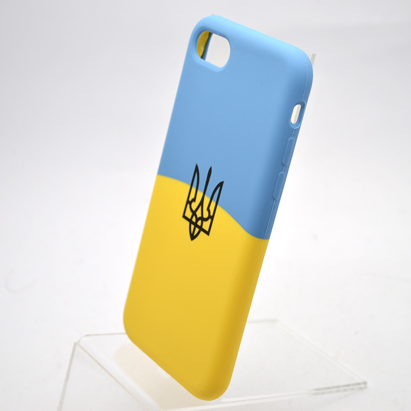 Чехол с патриотическим дизайном (флаг Украины) Silicon Case Print Ukainian Flag для iPhone 7/8/SE 2020, фото 3