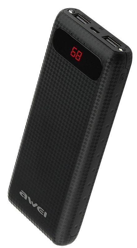 УМБ портативний зарядний Power Bank Awei P70K 20000 mah, чорне