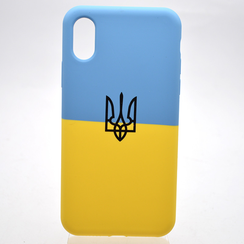 Чехол с патриотическим дизайном (флаг Украины) Silicon Case Print Ukainian Flag для iPhone X/Xs, фото 1