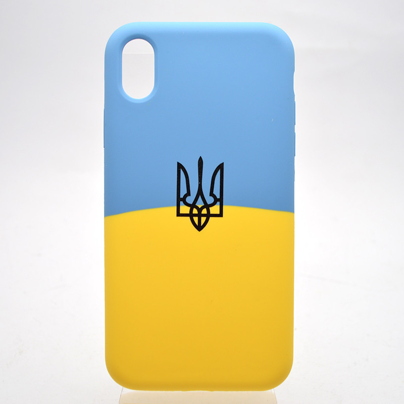 Чехол с патриотическим дизайном (флаг Украины) Silicon Case Print Ukainian Flag для iPhone XR, фото 1