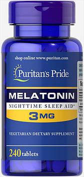 Мелатонин - Puritan's Pride Melatonin 3 mg / 240 tablets