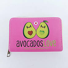 Молодіжний гаманець рожевий на блискавці Авокадо