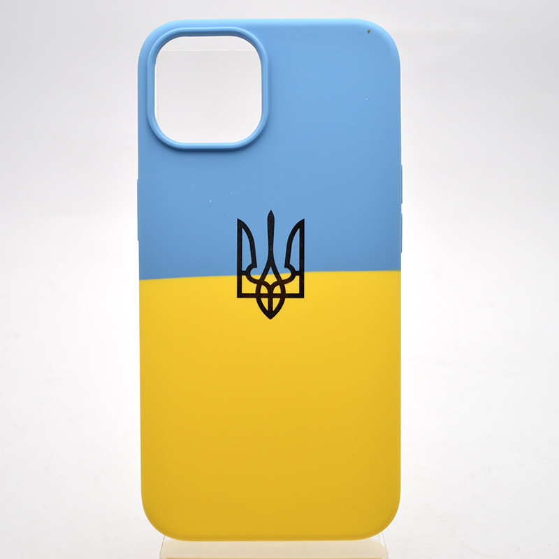 Чехол с патриотическим дизайном (флаг Украины) Silicon Case Print Ukainian Flag для iPhone 14, фото 1