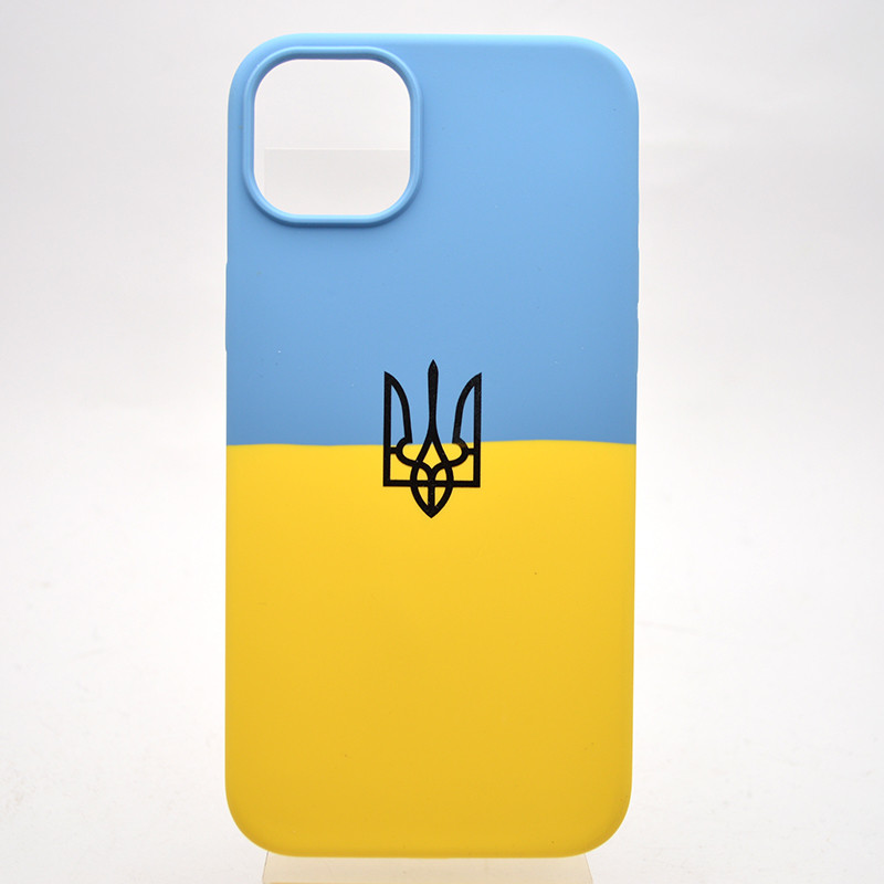 Чехол с патриотическим дизайном (флаг Украины) Silicon Case Print Ukainian Flag для iPhone 14 Pro, фото 1