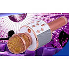 Караоке-мікрофон портативний Wster WS-858, рожево-золотий, фото 7