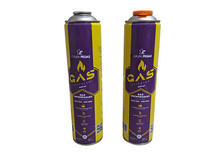 Балон газовий туристичний різьбовий Grupa PEGAS 330 гр, великий газовий картридж з різьбовим з'єднанням, фото 1