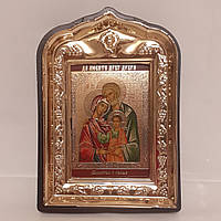 Ікона Святе Сімейство, лик 6х9, у пластиковій чорній рамці