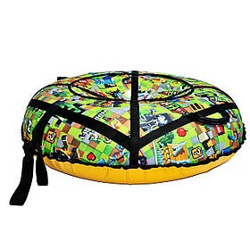 Тюбінг діаметр 100 см"майнкрафт" (Оксфорд, ПВХ) санки ватрушка