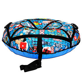 Тюбінг діаметр 100 см"роблекс синій" (Оксфорд, ПВХ) санки ватрушка