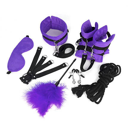 Набір БДСМ Art of Sex — Soft Touch BDSM Set, 9 предметів, Фіолетовий, фото 2