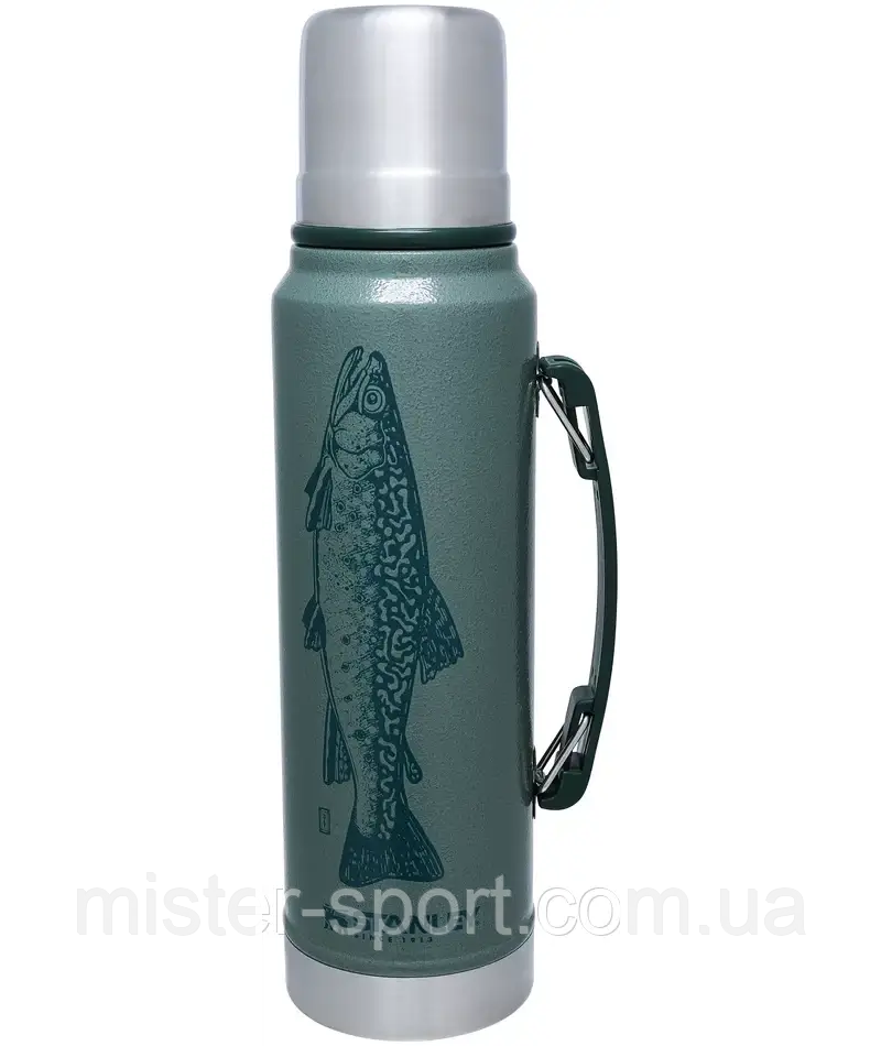 Термос STANLEY Classic Legendary Brook Trout 1 літр річкова форель зелений Стенлі Стенли Класік Классик, фото 1