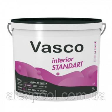 Vasco Interior STANDART 9 л акрилова фарба, стійка до миття