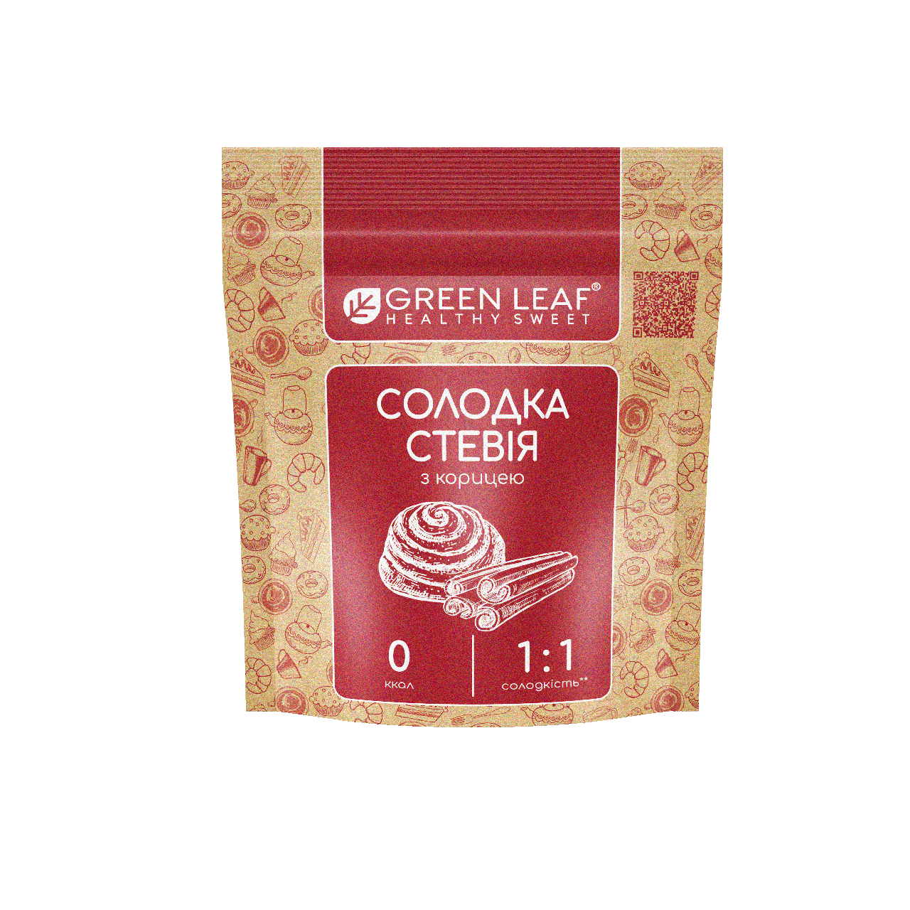 Цукрозамінник Стевія з корицею, Green Leaf, 100 г, 1:1, фото 1