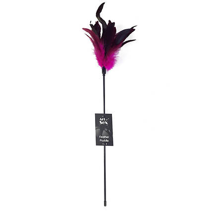 Щікання темно-рожевий Art of Sex — Feather Paddle, перо молодого півня, фото 3