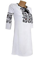 Женское белое вышитое платье до колен 42-54 44