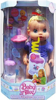 Пупс функціональний Baby Alive 28002-B може пити через трубочку, задуває свічку