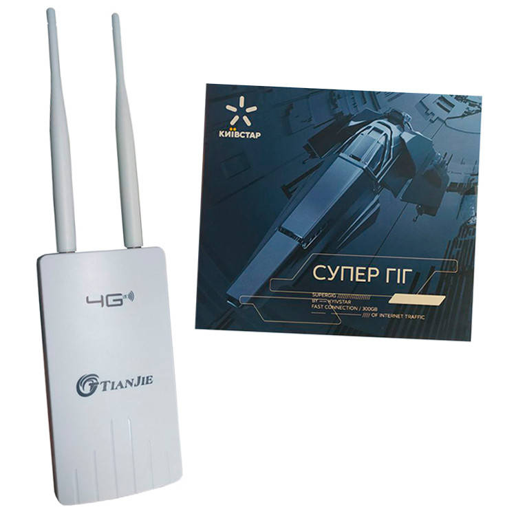 Інтернет комплект 4G Wi-Fi роутер + Стартовий пакет Kиївстар (сім картка) "Безлімітний інтернет", фото 1