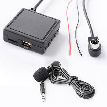 Bluetooth 5.0 USB AUX адаптер для магнітоли Alpine/JVC AI-NET UniLink, блютуз юсб аукс модуль з мікрофоном