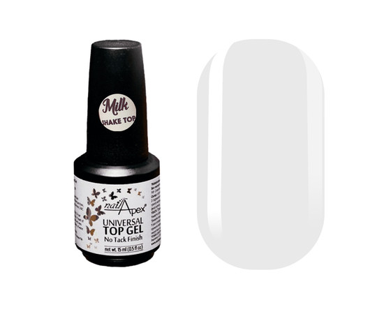 Молочний топ для нігтів NailApex Milk Shake Top, 15 мл