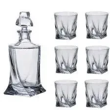 Набір для віскі Bohemia Quadro 6 склянок 340 мл та 1 графин 700 мл 99999-99A44-480