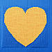 Плед в’язаний Ohaina Heart 150x100 Blue + Yellow, фото 4