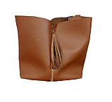 Сумка жіноча коричнева 2 в 1, фото 2