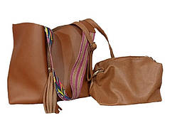 Сумка жіноча коричнева 2 в 1