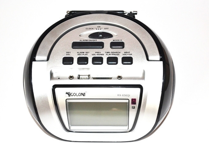 Бумбокс колонка караоке годинник MP3 Golon RX 656Q Black, фото 1