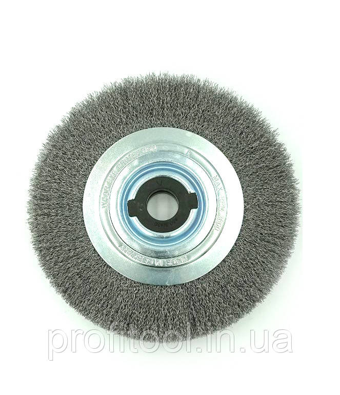 Щітка циліндрична LESSMANN 250х30-35х20-80 мм, сталевий гофрований дріт 0,30 мм, 3600 об/хв (376162), фото 1