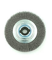 Щітка циліндрична LESSMANN 250х30-35х20-80 мм, сталевий гофрований дріт 0,30 мм, 3600 об/хв (376162)