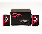 USB колонки для ПК комп'ютерні колонки 2.1 MP3 Bluetooth Cyber AN-2533 Red, фото 3